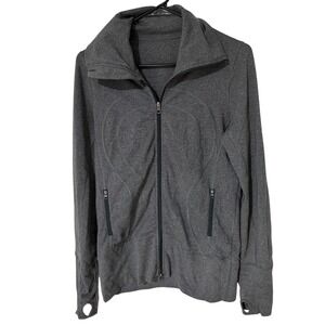 Lululemon Define Jacket Womens Heathered Charcoal Grey Full Zip Yoga Top Size 10